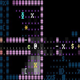 Gameplay from the traditional roguelike “Electric Organ” from before this bug was fixed