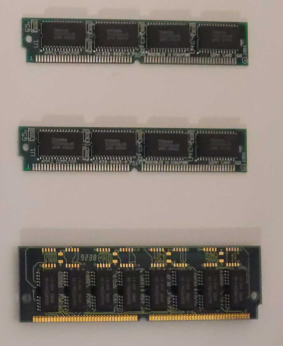 Three sticks of RAM. One is larger than the other two.